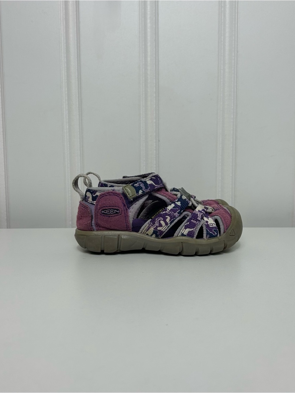 Keen seacamp cnx outdoor sandals purple navy white camo toddler girls kids 8